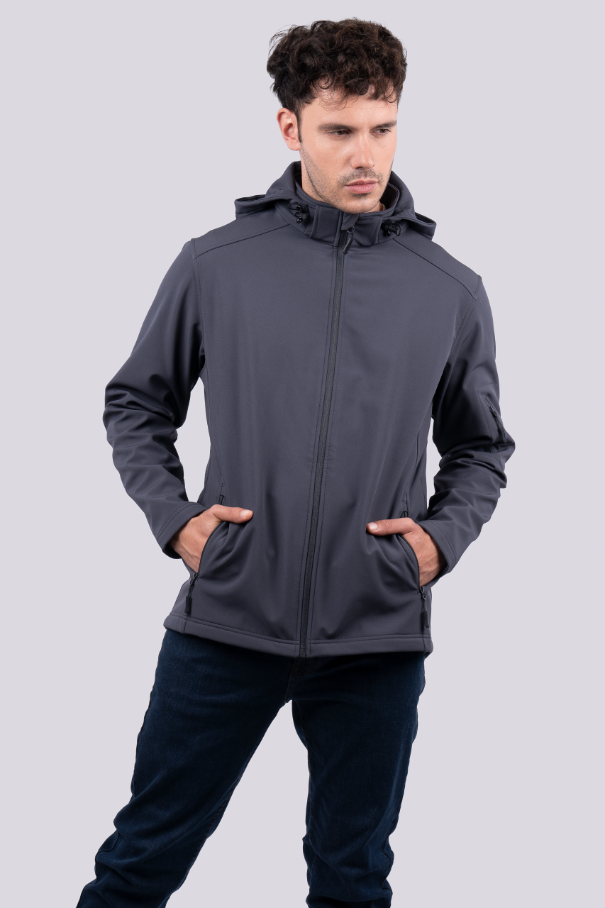 FÉRFI 3 RÉTEGŰ LEVEHETŐ KAPUCNIS SOFTSHELL DZSEKI